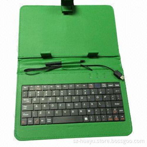 7-inch black and green color leather keyboard